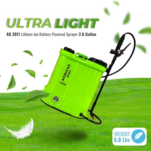 Battery Powered Backpack Sprayer 2.6 Gallon, Adjustable 0-100 PSI Pressure, Compatible with Makita 18V Battery, 7 Nozzles, Telescopic Wand, Charger Included, Electric Sprayer, Lawn & Garden Use - color: Model2-One Battery-2.6 Gal