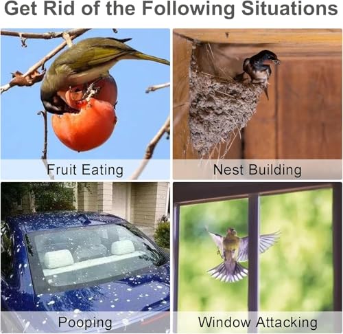 5 Pack Hanging Outdoors Reflective Scarer Away Owl Device to Keep Animals Pigeon Woodpecker Away from Patio Garden - color: Brown-5