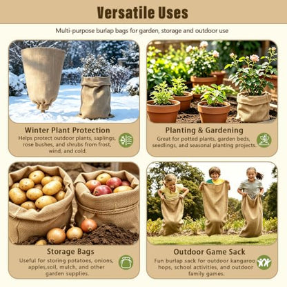Riare 4 Packs 24 × 40 Inch Large Winter Plant Cover Bags with Drawstring - size: 24 × 40 Inch