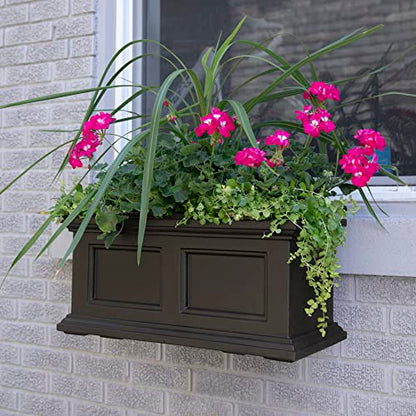 Mayne Fairfield 24in Self-Watering Rectangular Window Box Planter, Espresso - color: Espresso, size: 24in