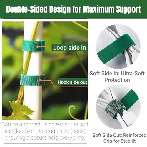 32.8 Ft Green Garden Tie, Twist Ties for Plants 1/2", Reusable Adjustable Plant Tape, Garden Ties for Climbing Plants, Plant Supports for Tomato Vines Peppers Rose Bushes Indoor Outdoor (1 Roll) - size: 1 Roll