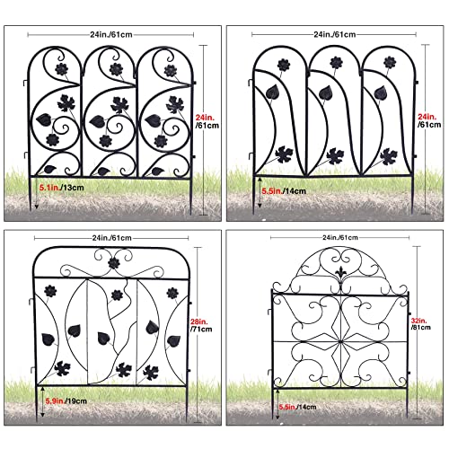 3ft(H) x10ft(L) Decorative Garden Fence Border, 5 Pack Outdoor Rustproof Metal Wire Tall Animal Barrier Fence No Dig for Dogs Rabbit Squirrel, 32inches - size: 32IN(H)x10FT(L) 5Pack