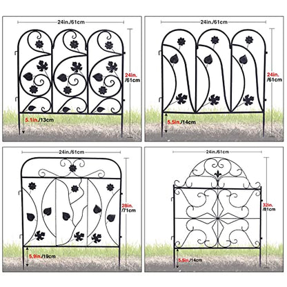 3ft(H) x10ft(L) Decorative Garden Fence Border, 5 Pack Outdoor Rustproof Metal Wire Tall Animal Barrier Fence No Dig for Dogs Rabbit Squirrel, 32inches - size: 32IN(H)x10FT(L) 5Pack