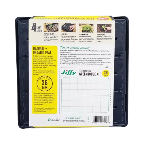 Jiffy Seed Starting Tray Kit - 36 Cell Germination Tray, Portable - 2 Pack, 72 Pellet - style: 2 Greenhouse Kit