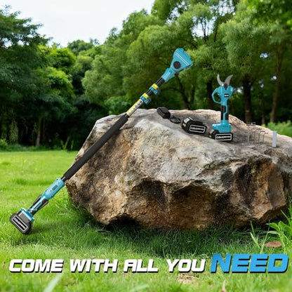 Takuoo Cordless Electric Pruning Shears with Pole, 2.4" Cutting Diameter - size: 2.4" Cutting Diameter