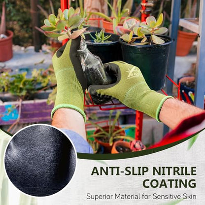 COOLJOB Gardening Working Gloves, Touchscreen, Nitrile Coated - size: XX-Large (Pack of 2)