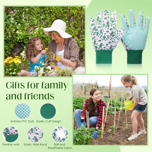 Cutecrop 9.5" Gardening Glove for Women, Floral PVC Grip - style: Vibrant