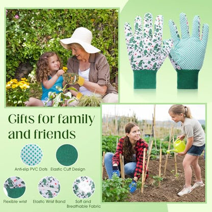 Cutecrop 9.5" Gardening Glove for Women, Floral PVC Grip - style: Vibrant