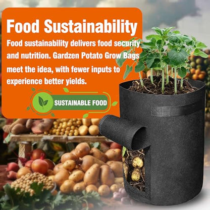 Gardzen 6 Pack BPA-Free 10 Gallon Vegetable Grow Bags