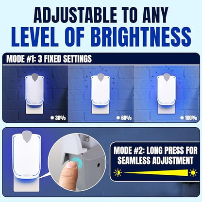 2 Fruit Fly Traps & 10 Adhesive Cartridges, Indoor Plug-in Bug Catcher, UV Light Fly Trap Captures Fruit Flies, Gnats, Houseflies, Moths, and Flying Insects for Kitchen, Bathroom, Plant Areas - size: 2 Devices + 10 Refill Cartridges