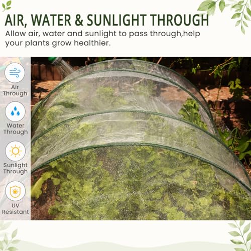 5Ft x 12Ft Garden Netting, Fine Mesh Insect Netting for Plant Protection - size: 5Ft x 12Ft