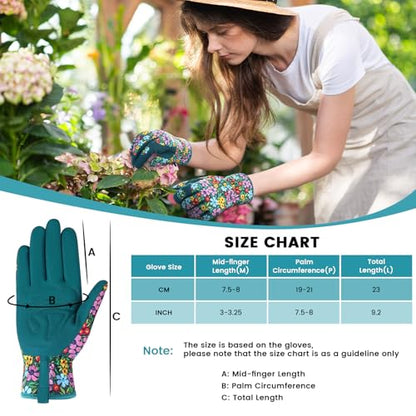 Gardening Gloves,Garden Gloves for Women Firm Grip Breathable Thorn Proof - color: Green