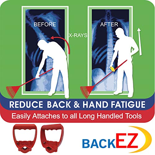Back-Saving Tool Handle Attachment, EVR-Grip Upgrade, Labor-Saving Ergonomic Shovel Add-on Handle, RED - color: Red