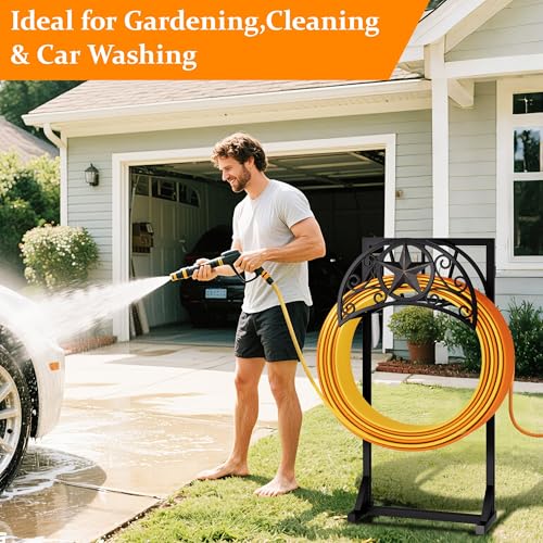 Detachable Heavy Duty Garden Hose Stand, Outdoor Water Hose Storage Rack - style: GoldStar_1