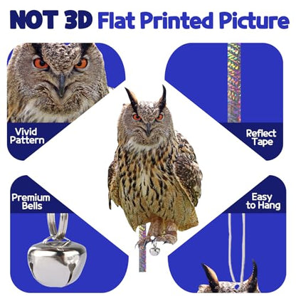 2PCS Hanging Flat Fake Owl, Plastic Owl to Scare Pigeon - color: Black Owl 2PCS