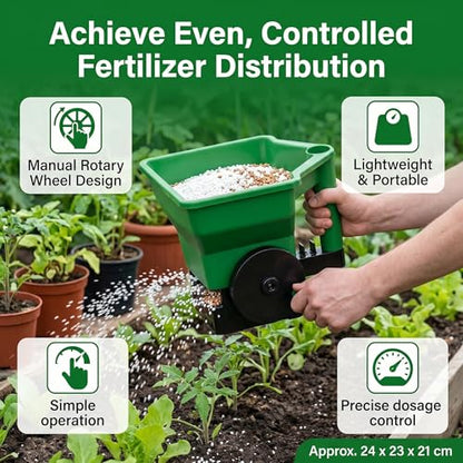 Hand Spreader 3L Manual Small Labor Saving Handheld Lawn Garden Spreader for Fertilizer Salt Green