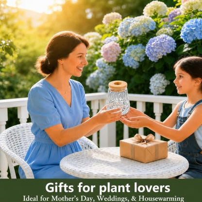 Desktop Plant Hydroponic Vases, Water Plant Jars, Gardening Gifts for Office and Home, Outdoor, Transparent Glacier Pattern - color: Transparent Glacier Pattern