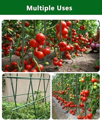 4ft Garden Stakes, Plastic Coated Steel Plant Stakes for Climbing Plants 25pcs - size: 4FT