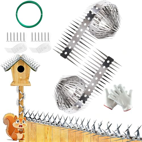 Anti-Climb Spikes for Raccoon & Bird Protection - Heavy-Duty Stainless Steel Barrier Nails for Fence, Roof, Trees | Outdoor Animal Climb Prevention (2PCS) - color: 2PCS
