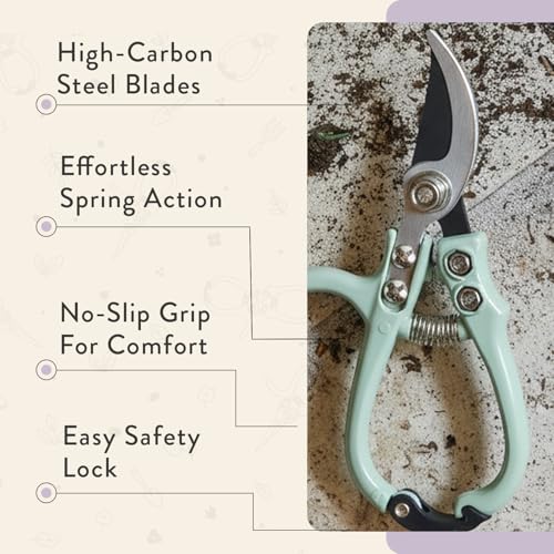 Modern Sprout Bypass Hand Pruners - Scissors - Gardening Tools - Lavender - color: Lavender
