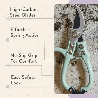 Modern Sprout Bypass Hand Pruners - Scissors - Gardening Tools - Lavender - color: Lavender