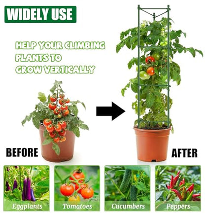 6‑Pack 48" Tomato Cage for Garden, One‑Piece Solid Stakes