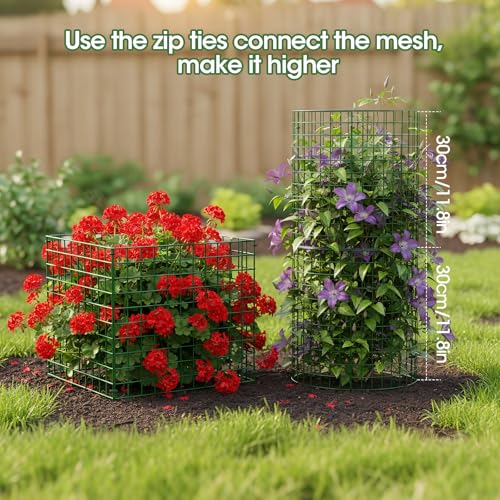 18PCS Plant Protectors from Animals, 13"x13" Metal Plant Cages for Outdoor Plants, Reusable Plant Covers from Animals, Garden Cloche & Chicken Wire Cloche for Vegetables, Flowers, Seedlings