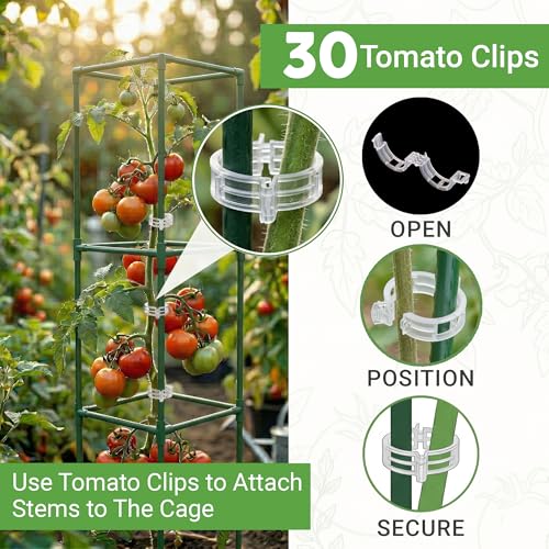 3 Pack 58" Square Tomato Cages for Garden - Large Tomato Trellis Stakes - size: 3 Pack, 58 Inches