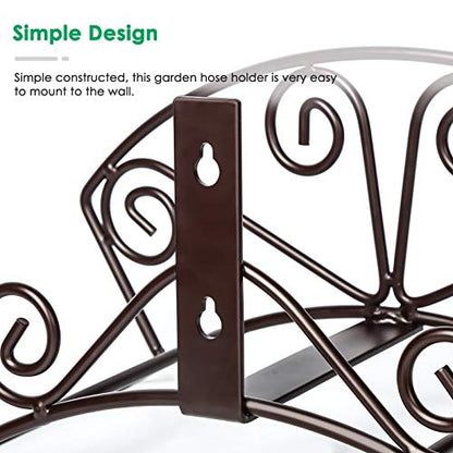 TomCare Garden Hose Holder, Heavy Duty 150 ft Capacity Hose Hanger - color: Bronze, size: M（13.2“ x 5.7” x 7"）