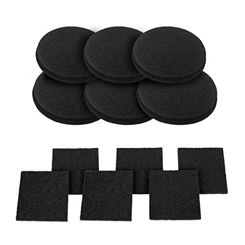 12 Pieces Counter Top Activated Carbon Compost Bin Filters - Extra Thick Indoor Pail Replacement Charcoal Caddy Filters Refill, 0.4" Thickness