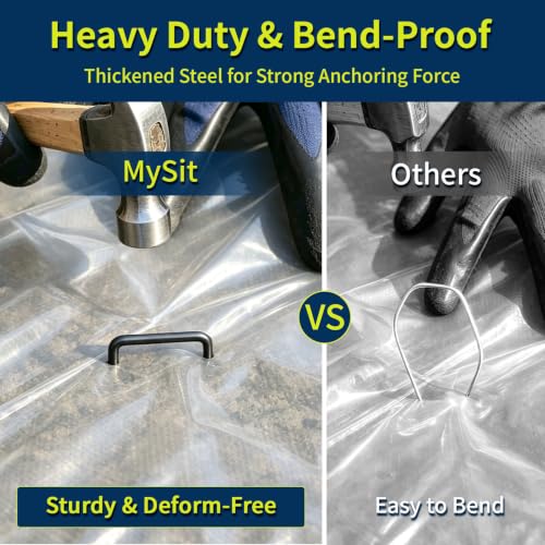 Mysit 6 Inch Landscape Staples 11 Gauge Heavy Duty U Shaped Garden Stakes