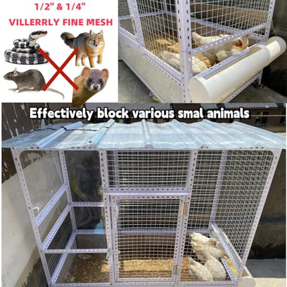 19 Gauge Galvanized Hardware Cloth, Welded Wire Metal Roll Chicken Fence Wire Mesh Screen Roll, Garden Rabbit Fencing, Snake Fence, Chicken Gopher Racoons (1/2 Inch-16Inch x 20Ft) - size: 1/2 Inch-16Inch x 20Ft