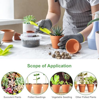 FAMILY 20 Pack 3.15 inch Terra Cotta Clay Flower Pots - Breathable and Paintable Indoor Mini Planters for Kids and Adults