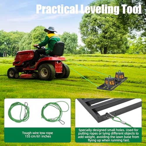 Lawn Leveling rake 34.1"x9.4" Levelawn Tool with 70.5" Adjustable Long Handle Heavy Duty Landscape Leveling Rake Lawn Leveler Yard Tool for Backyard, Golf Course, Garden, Pasture, Farm