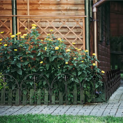 Decorative Garden Fence 10 Pack, Total 22in(H) x 10ft(L) - size: 22in x 10.8ft