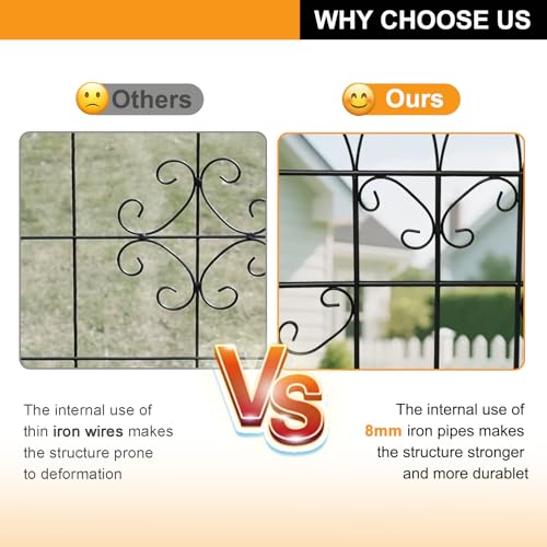 YOBAZAN Metal Garden Trellis 71"x40", Plant Support Trellis - style: 2 Pack