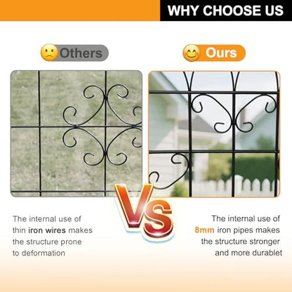 YOBAZAN Metal Garden Trellis 71"x40", Plant Support Trellis - style: 2 Pack