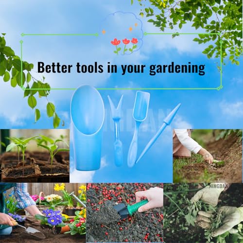 Garden Shovel Hand Tools Transplanting Potting Bonsai Soil Scoop Plastic Succulent Kits,Mini Garden Plant Care Shovel Soil (Blue) - color: Blue