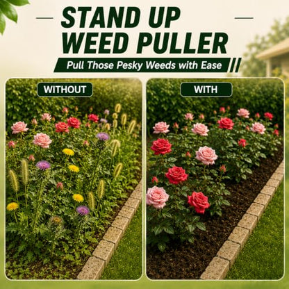 Premium Stand Up Weed Puller Tool, Long Handle Weed Puller & Garden Weeder Tool, Manual Weed Remover Tool, Heavy Duty Root Weed Puller for Lawn – Gardening Gift for Dad & Grandpa