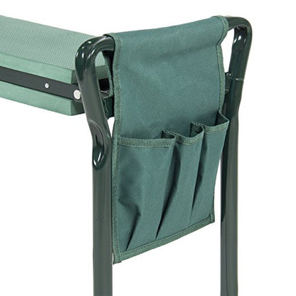 Best Choice Products Foldable Garden Kneeler and Seat With Bonus Tool Pouch Portable Stool EVA Pad