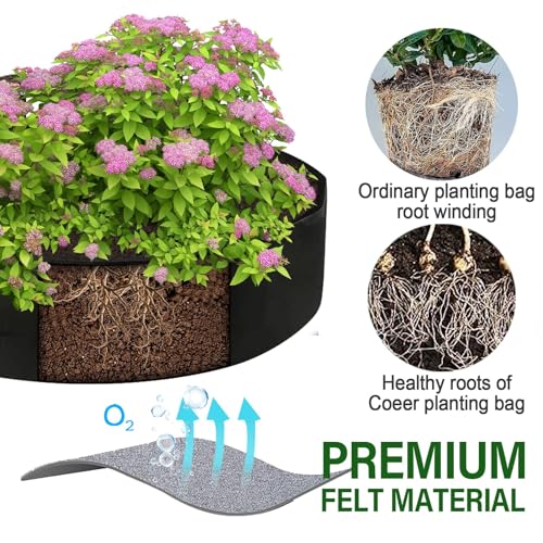 ZtohPyo 2-Pack 15 Gallon Grow Bags,Round Fabric Raised Garden Beds with 2 Handles,Durable Garden Planter Cloth Pots Container to Grow Vegetables for Outdoor Plants - size: 2-pack 15 Gallon