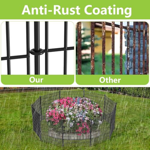 15 Panels No Dig Garden Fence with Gate, 40 in(H) X 36.3 ft(L) Metal Fence Panels, Thickened Rustproof Garden Fencing, Animal Barrier Fence for for Dogs, Rabbits, Landscape, Patio - size: 40 in(H)×29in(L)