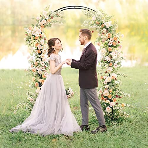 Giantex Garden Arch Trellis - 7.5 FT Metal Garden Arbor Archway for Climbing Plants Roses Vines, Outdoor Trellis Pergola for Wedding Bridal Party Ceremony Lawn Decor, 4 Stakes, Easy Assembly - size: 43.5"W x 90.5"H