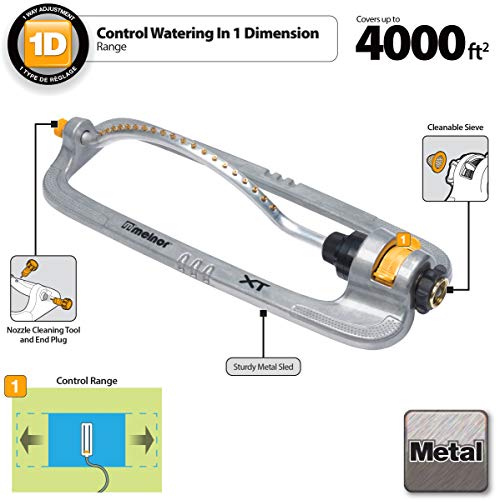 Melnor 65118-AMZ XT Metal Turbo Oscillating Sprinkler with QuickConnect Product Adapter Amazon Bundle, 4000 sq. ft. Coverage - size: 1-Way Adjustable, style: Metal Base