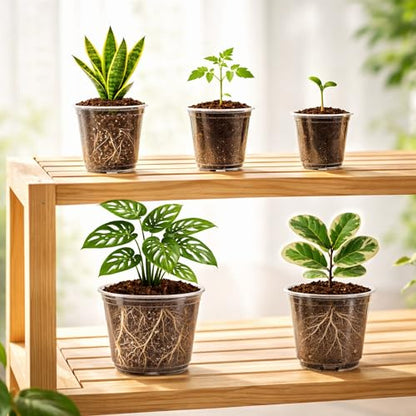Bluepro Clear Nursery Pots with Drainage, 3.5/4/5/6/8 Inch, 20-Pack - size: 3.5/4/5/6/8 Inch-20Pcs