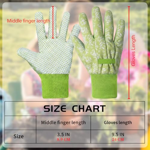 Women's Gardening Gloves Weeding and Thorn Resistant Work Gloves for Digging Planting Pruning Raking-Grown - color: Green-2