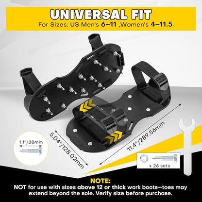 Lawn Aerator Shoes with 1.1''Spikes - color: Black