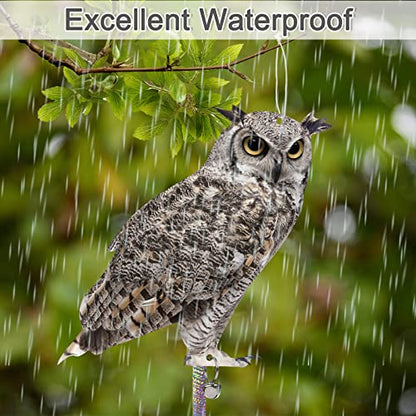 Owl to Scare Animals, 3 Pack Hanging Effective Owl Control Device to Keep Animals Pigeon Woodpecker Away from Outdoor Garden Yard - color: Grey-3
