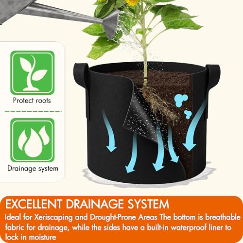Gardzen 6-Pack 20 Gallon Grow Bags - size: 20 Gallons