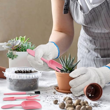 13 Pcs Succulent Care Tools, Mini Garden Transplanting Tool Set - style: Pink